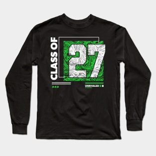 Class of 2027 Urban Streetwear // Graduation Class of '27 Green Long Sleeve T-Shirt